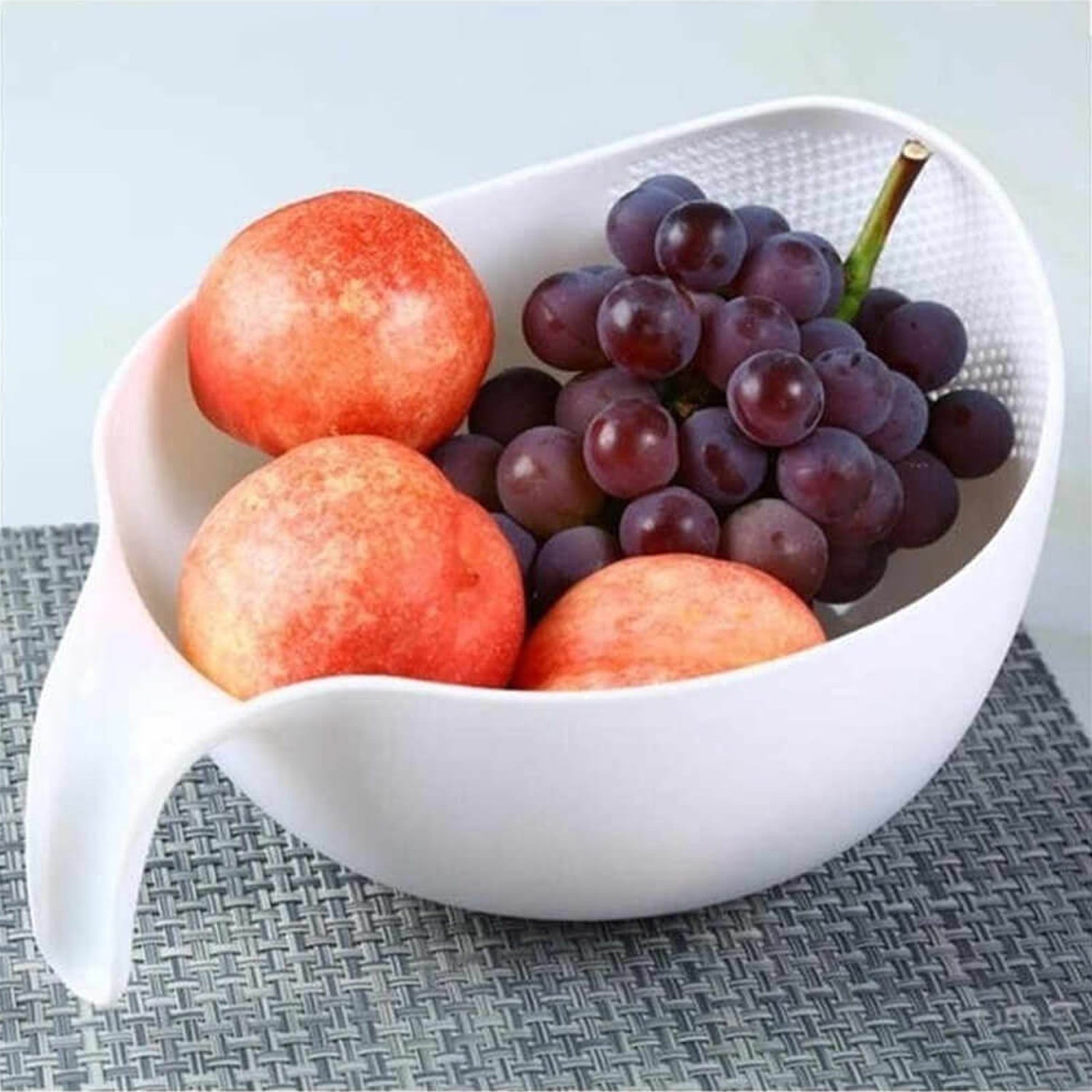 2014 Plastic Rice Bowl/Food Strainer Thick Drain Basket with Handle for Rice, Vegetable & Fruit. (1Pc) DeoDap 2014 Plastic Rice Bowl/Food Strainer Thick Drain Basket with Handle for Rice, Vegetable & Fruit. (1Pc) DeoDap